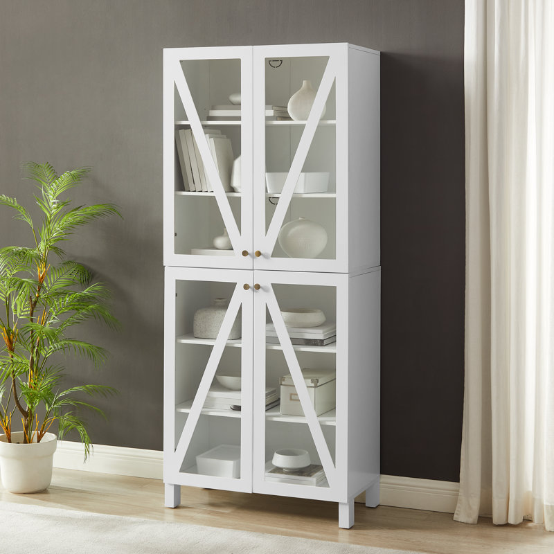 Wade Logan® Arrastia Tall Storage Pantry White 2 Stackable Pantries